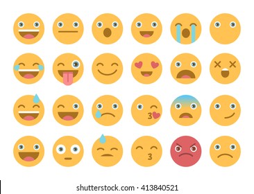 Set of yellow Emoticons.