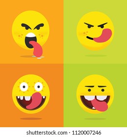 Set of yellow Emoticons Set of Emoji 13