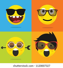 Set of yellow Emoticons Set of Emoji 6
