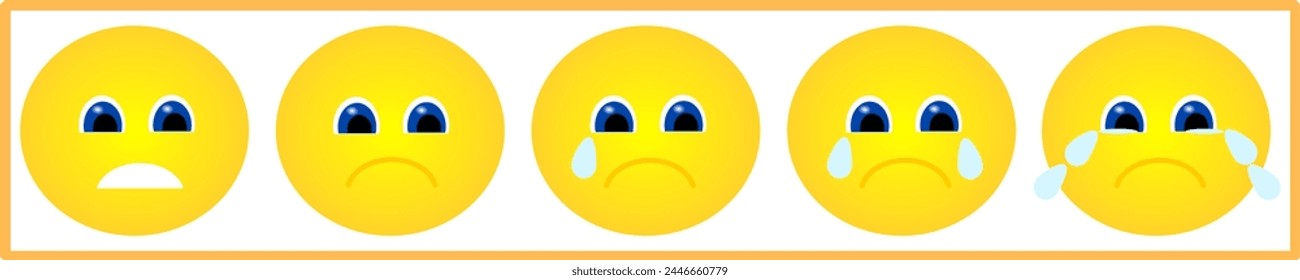 A set of yellow emoticons expressing bad mood.