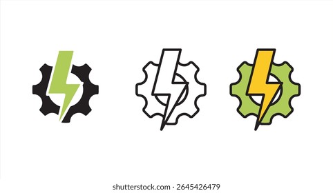 set and yellow Energy concept. Collection of modern high quality РРР line icons. Editable stroke. Premium linear symbol for web sites, flyers, banners, online shops and companies.