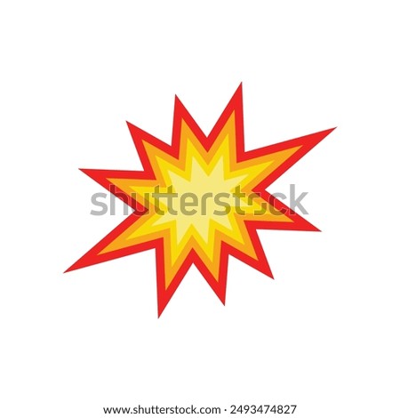 Set of yellow explosion stars. Comic burst, bursting star, starburst speech bubbles. Star sticker, burst speech balloon. Comic book, vector boom or explosion. Communication concept. design eps 10