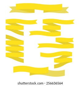 Set of yellow flat ribbons