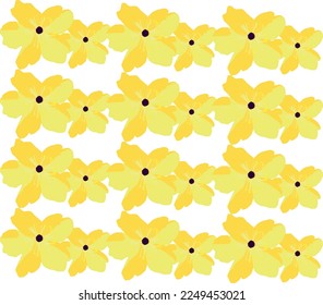 Set of yellow flower print