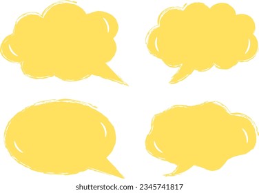 Set of yellow funky speech bubbles