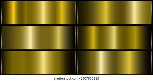 A set of yellow gradients. Metallic gradient effects for the design of texts and bulletin boards, infographics. Vector illustration..