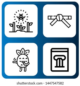 Set of yellow icons such as Radioactive, Black belt, Blushing, History book , yellow