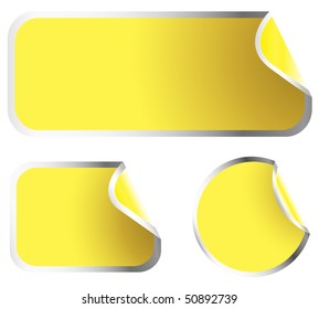 Set of yellow labels