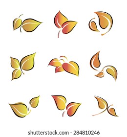 set of yellow leaves