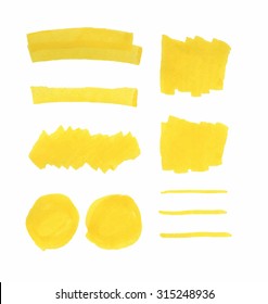 Set Of Yellow Marker Stains