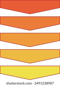 Set von gelben und orangefarbenen Pfeilen Flussdiagramm