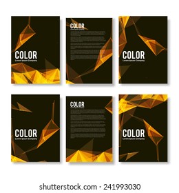 Set of Yellow and Orange Modern Abstract Flyers  - EPS10 Brochure Design Templates