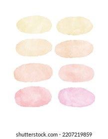 A set of yellow orange pink watercolor spots underlay the text. For postcards and other designs. Valentine's Day, Valentine's Day