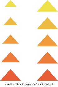 Set of yellow and orange triangle flow charts