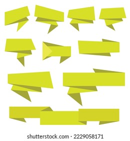 Set of yellow paper banners