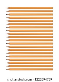 A set of yellow pencils of various hardness. Vector image on white background. EPS 10