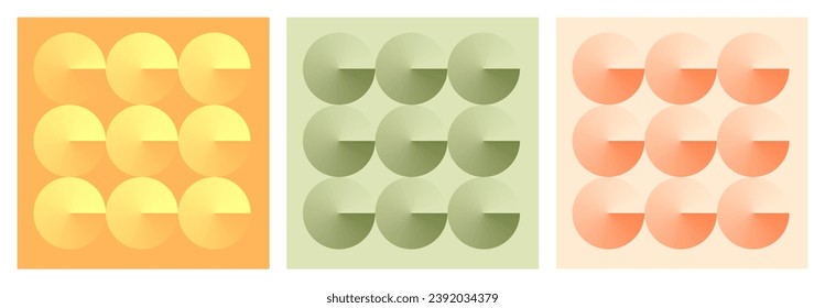 Conjunto de fondo de círculo amarillo, rosa y verde. Para diseño de presentación. Fondo para sitio web, impresión, base para banners, fondos de escritorio, tarjetas de visita, folleto, banner, calendario, gráfico.