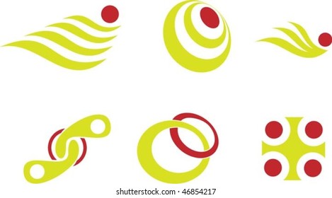 set of yellow and red icons