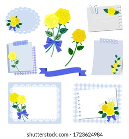 set of yellow rose frames for Father's day
