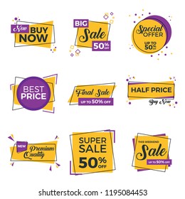 Set of Yellow Sale Banners