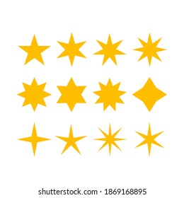 Set of yellow star icons vector style 
