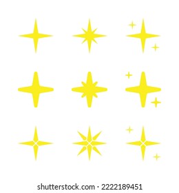 Conjunto de estrellas amarillas con fondo blanco para la decoración