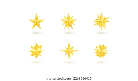 A set of yellow stars on a white background