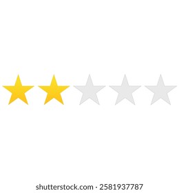 Set of yellow stars, rating symbol, service quality, minimal icon. Vector illustration on white background	