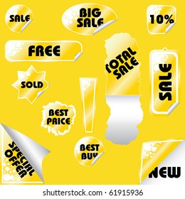 set of yellow stickers