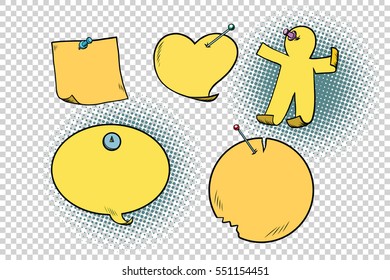 set of yellow stickers in different shapes
