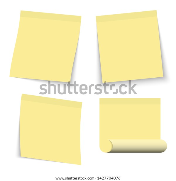 Set Yellow Stickers Papers Note Paper: vector de stock (libre de ...