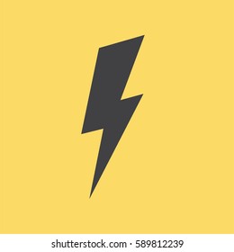 Set of Yellow Thunderbolt Symbols. Vector Danger Signs. Electrical Power Silhouettes Icons. Zig Zag Logo Elements. Flash 