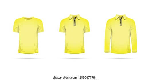 set of yellow t-shirts