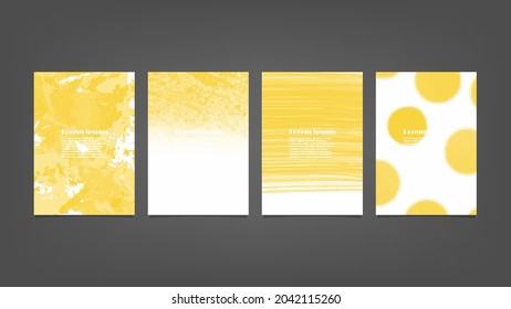 Set of yellow vector watercolor backgrounds for poster, brochure or flyer, Bundle of watercolor posters, flyers or cards. Banner template.