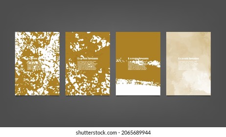 Set of yellow vector watercolor backgrounds for poster, brochure or flyer, Bundle of watercolor posters, flyers or cards. Banner template.