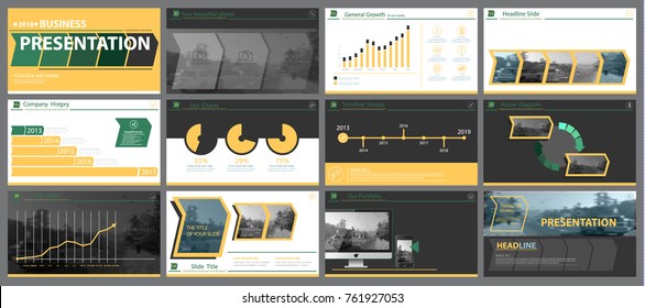 
A set of yellow, white informational elements for presentation templates, book cover design.Annual report, background 2018.Pattern design, business,corporate reporting, marketing, advertising,banner