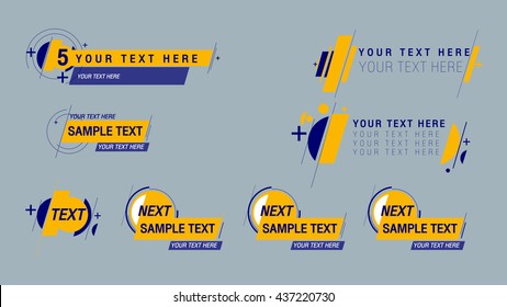 Conjunto de banners amarillo-azul de la tercera parte inferior