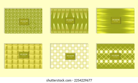 Set of yellowbright patterns. Vector illustration bright design. Abstract  geometric pattern on vibrant background.