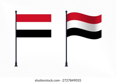 Set of Yemen Flags Isolated for Independence Day Celebration