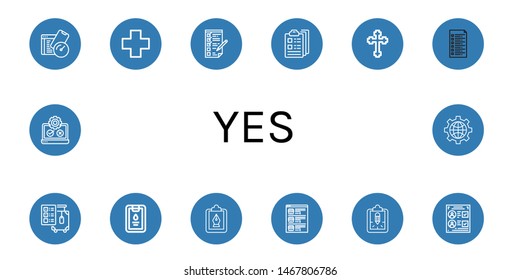Set of yes icons such as Test, Cross, Checking, Clipboard, List, Check out, Voting, Testing, Internet , yes