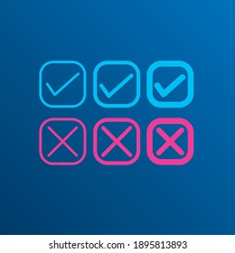 Set of yes and no icon
