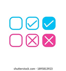 Set of yes and no icon
