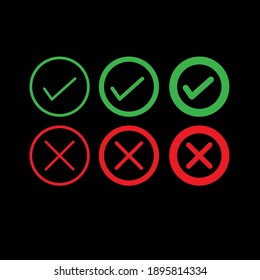 Set of yes and no icon
