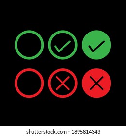 Set of yes and no icon
