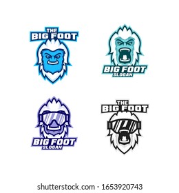 set of yeti head logo icon design vector