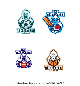 set of yeti sport logo icon design vector