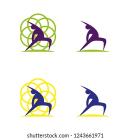 a set of yoga icons