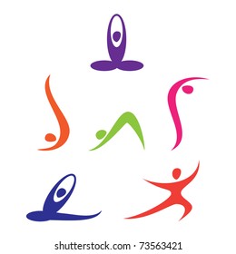 set of yoga Icons