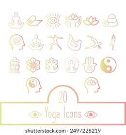 Set of Yoga Icons Vector illustration