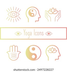 Set von Yoga Icons Vektorgrafik